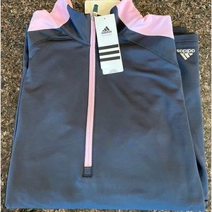 NWT Adidas climawarm half zip compression top size XL grey/pink